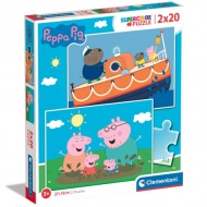 Peppa malac Supercolor 2 az 1-ben 2x20db-os puzzle - Clementoni