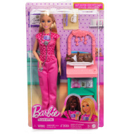 Barbie szőke hajú gyerekorvos karrierbaba játékszett - Mattel