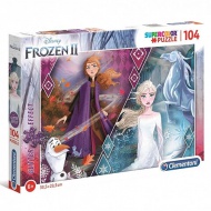 Disney: Jégvarázs II. Anna és Elza glitteres 104 db-os puzzle - Clementoni