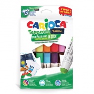 Színes textil tempera stick 10db-os szett - Carioca