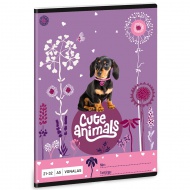 Ars Una: Cute Animals - Puppy tacskós vonalas füzet A/5