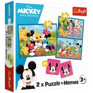 Disney: Mickey és Minnie puzzle és memóriakártya 2 az 1-ben szett - Trefl