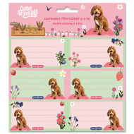 Ars Una: Cute Animals doggie kutyás csomagolt füzetcímke 3x6 db-os