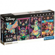 Disney: Neon karakterek 1000db-os panoráma puzzle 98x33cm - Clementoni