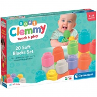 Clemmy: Touch &amp; Play puha színes építőkocka 20db-os szett - Clementoni