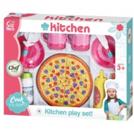 Cook Kitchen: Pizza játékkonyha kiegészítő szett étkészlettel