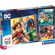 DC Az igazság ligája 3x48db-os Supercolor puzzle - Clementoni