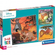 Disney klasszikusok 3x48db-os Supercolor puzzle - Clementoni