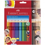 Faber-Castell: GRIP színesceruza készlet 24db-os csomag 6db test színű ceruzával