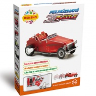 Felhúzható Piros Oldtimer autó 3D puzzle