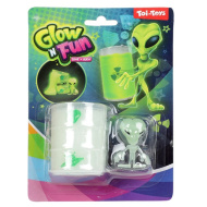 Glow'N Fun Slime Alien: Fluoreszkáló slime trutyi olajos hordóban űrlény figurával