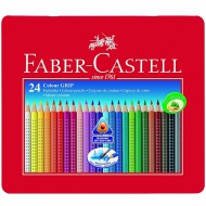 Háromszög alakú színes ceruza szett fém dobozban 24db - Faber-Castell