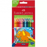 Faber-Castell: Jumbo 24db-os háromszögletű színes ceruza szett hegyezővel