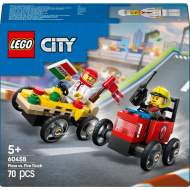 LEGO® City: Pizzásautó vs. tűzoltóautó, versenyautós csomag (60458)