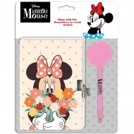 Disney: Minnie Egér titkos napló lakattal és pom-pomos tollal 12x18cm 60 lapos