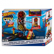 Hot Wheels: City Tripla kerekes gumiszerviz játékszett - Mattel