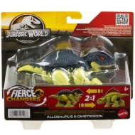 Jurassic World: Fierce Changers - Allosaurus &amp; Dimetrodon átalakítható dinoszaurusz játékfigura - Mattel