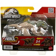 Jurassic World: Fierce Changers - Carnotaurus &amp; Stegosaurus átalakítható dinoszaurusz játékfigura - Mattel