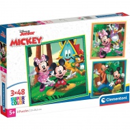 Disney Mickey egér és barátai 3x48db-os Supercolor puzzle - Clementoni