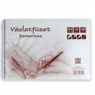 Famentes spirálos vázlatfüzet B/5 32 lapos, 120g