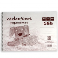 Félfamentes spirálos vázlatfüzet B/4 32 lapos, 120g