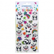 The Littlies: Panda macis 3D pufi matrica szett 10x22cm-es íven