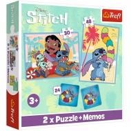 Disney Lilo&amp;Stitch puzzle és memóriakártya 2 az 1-ben szett - Trefl