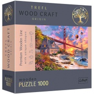 Wood Craft: Naplemente a Goldebn Gate-nél fa puzzle 1000db-os - Trefl