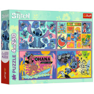 Disney: Csodálatos Stitch 4x250db-os puzzle - Trefl