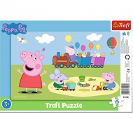 Peppa malac: Boldog vonat 15 db-os keretes puzzle - Trefl