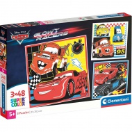 Verdák Villám McQueen és barátai 3x48db-os Supercolor puzzle - Clementoni