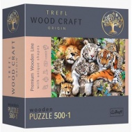 Wood Craft: Vadmacskák a dzsungelben fa puzzle 500+1db-os - Trefl