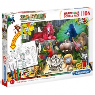 Zafari Double 2 az 1-ben 104db-os színezhető kétoldalas puzzle - Clementoni