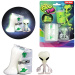 Glow'N Fun Slime Alien: Fluoreszkáló slime trutyi olajos hordóban űrlény figurával